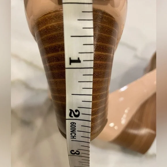 Cole Haan Wedge Heels Size 9.5 Nude Beige Peep Toe NWOB - Picture 15 of 16